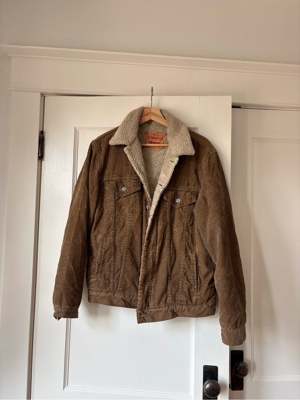 Levi's Brown Sherpa-Lined Corduroy Bomber Jacket